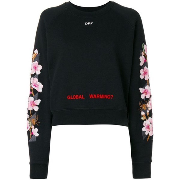 Off-White Tops - OFF-WHITE 2017 PRE-LOVED Cherry Blossom Crewneck (M)